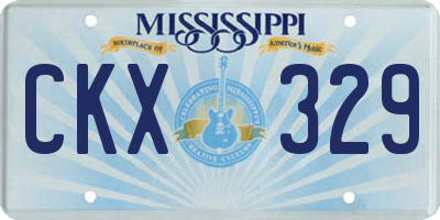 MS license plate CKX329