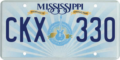MS license plate CKX330