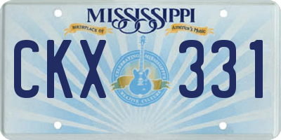 MS license plate CKX331
