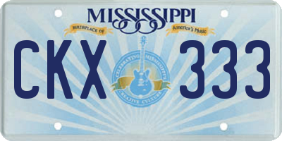 MS license plate CKX333