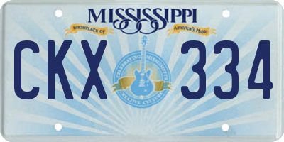 MS license plate CKX334