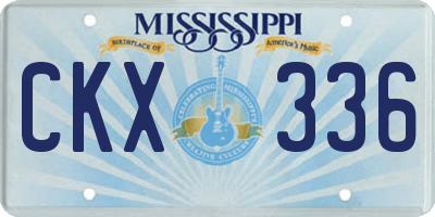 MS license plate CKX336