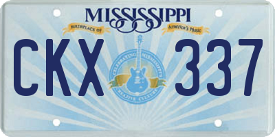 MS license plate CKX337