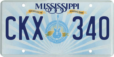MS license plate CKX340