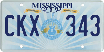 MS license plate CKX343