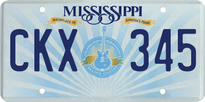 MS license plate CKX345