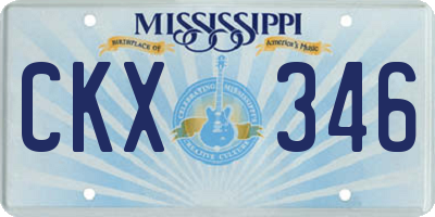 MS license plate CKX346