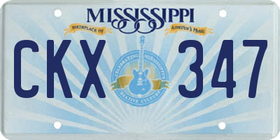 MS license plate CKX347