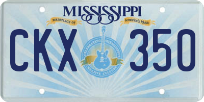 MS license plate CKX350