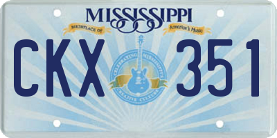 MS license plate CKX351