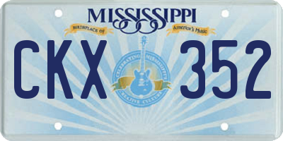 MS license plate CKX352