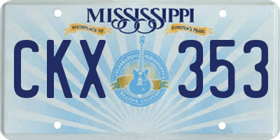MS license plate CKX353