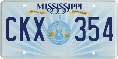 MS license plate CKX354