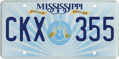 MS license plate CKX355