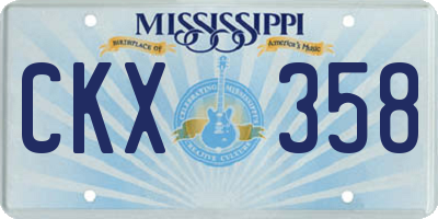 MS license plate CKX358