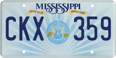 MS license plate CKX359