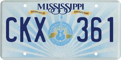 MS license plate CKX361