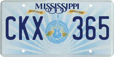 MS license plate CKX365