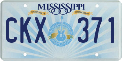 MS license plate CKX371