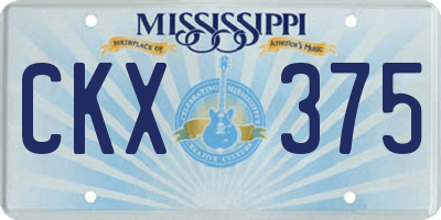 MS license plate CKX375