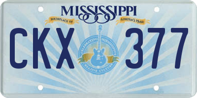 MS license plate CKX377