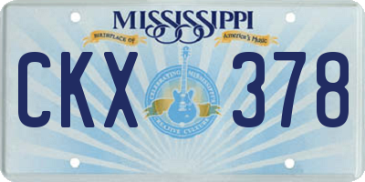 MS license plate CKX378