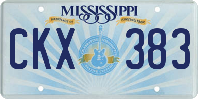 MS license plate CKX383