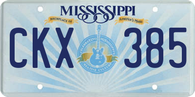 MS license plate CKX385