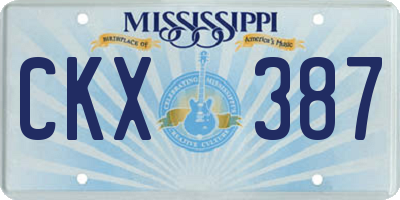 MS license plate CKX387