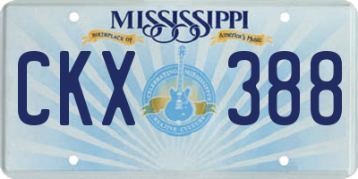 MS license plate CKX388