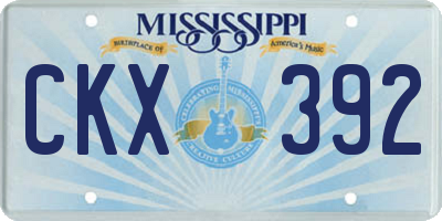 MS license plate CKX392