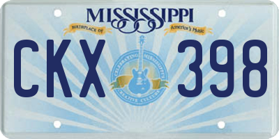 MS license plate CKX398