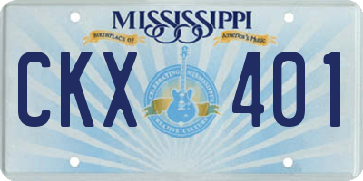 MS license plate CKX401