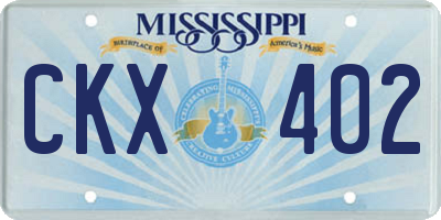 MS license plate CKX402