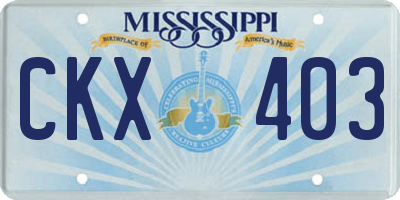 MS license plate CKX403