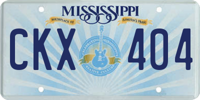 MS license plate CKX404