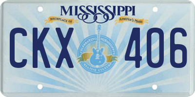 MS license plate CKX406