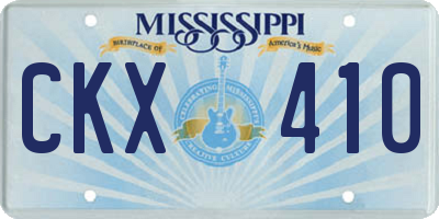 MS license plate CKX410