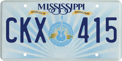 MS license plate CKX415