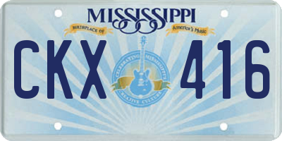 MS license plate CKX416