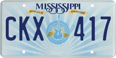 MS license plate CKX417