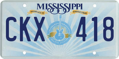 MS license plate CKX418