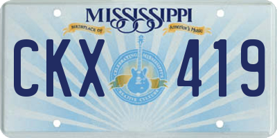 MS license plate CKX419