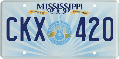MS license plate CKX420