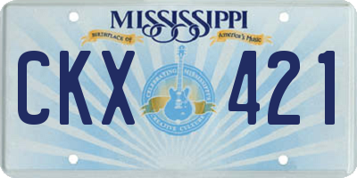 MS license plate CKX421