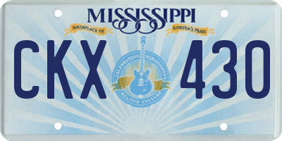 MS license plate CKX430