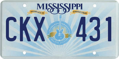 MS license plate CKX431