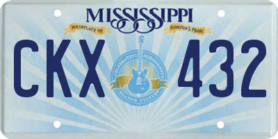 MS license plate CKX432