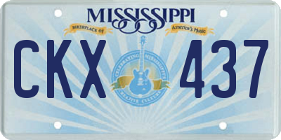 MS license plate CKX437