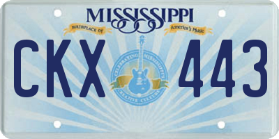 MS license plate CKX443